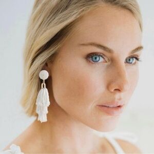 NWT Rachel Zoe Panacea White Tassel Earrings